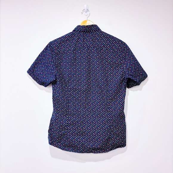 LON NYC | Navy multicolour floral short-sleeve shirt | Medium * - Picture 2 of 6